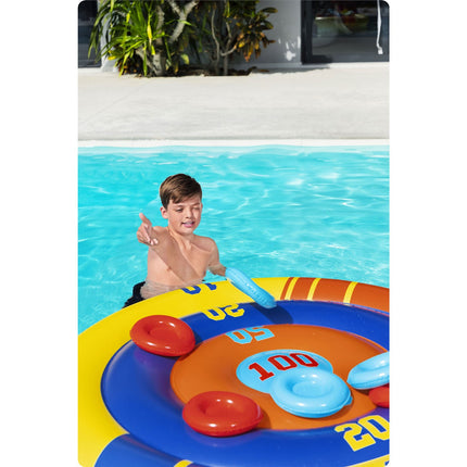 Fantastisk oppustelig poolspil med frisbees til sjov i haven - perfekt til sommerleg for børn