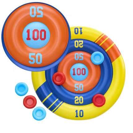 Fantastisk oppustelig poolspil med frisbees til sjov i haven - perfekt til sommerleg for børn