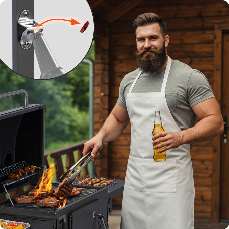 Kulgrill til havefester - Holdbar og alsidig BBQ-grill med støbejernsriste og indbygget termometer