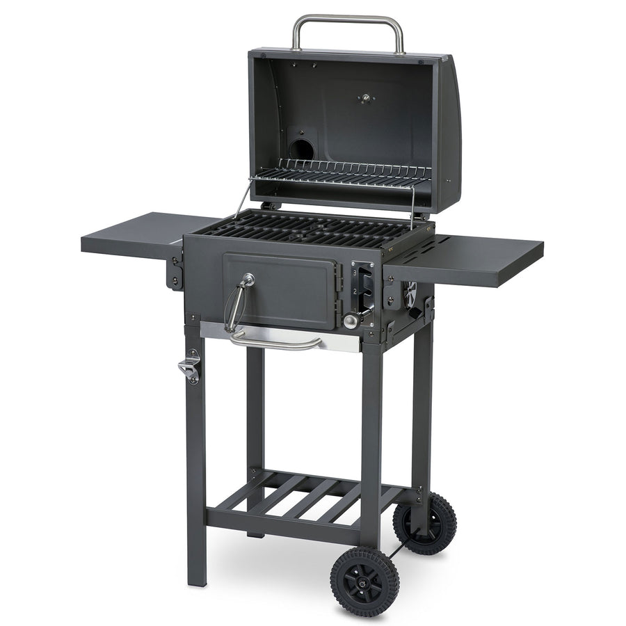 Kulgrill til havefester - Holdbar og alsidig BBQ-grill med støbejernsriste og indbygget termometer
