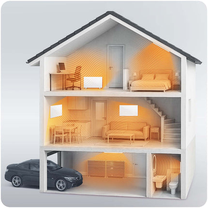 600W Infrarødt Varmepanel med WiFi, Touchscreen og Fjernbetjening - Effektiv Opvarmning til Hjemmet