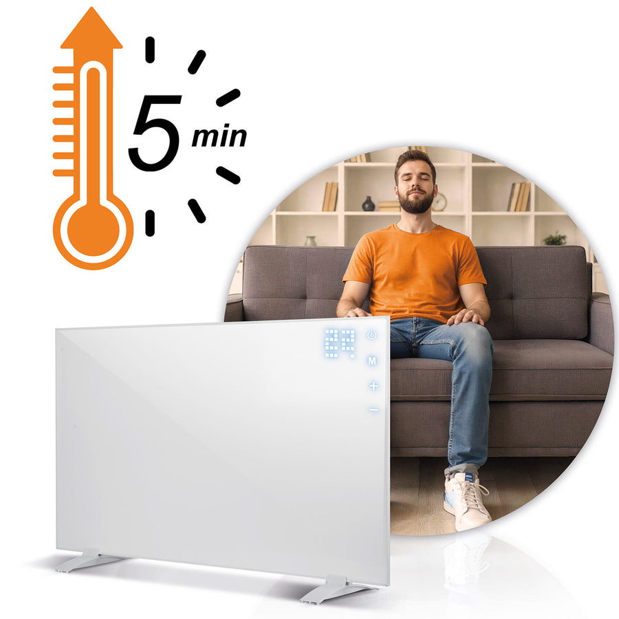 600W Infrarødt Varmepanel med WiFi, Touchscreen og Fjernbetjening - Effektiv Opvarmning til Hjemmet