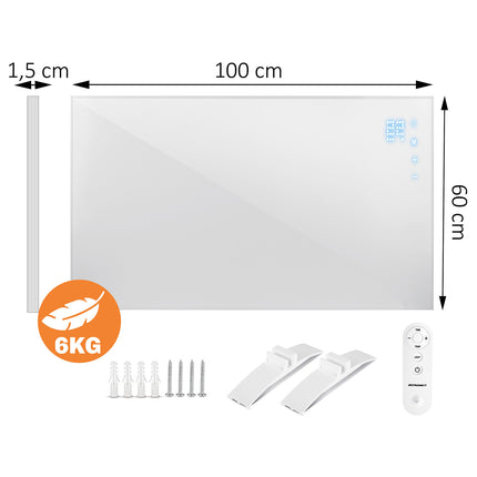 600W Infrarødt Varmepanel med WiFi, Touchscreen og Fjernbetjening - Effektiv Opvarmning til Hjemmet