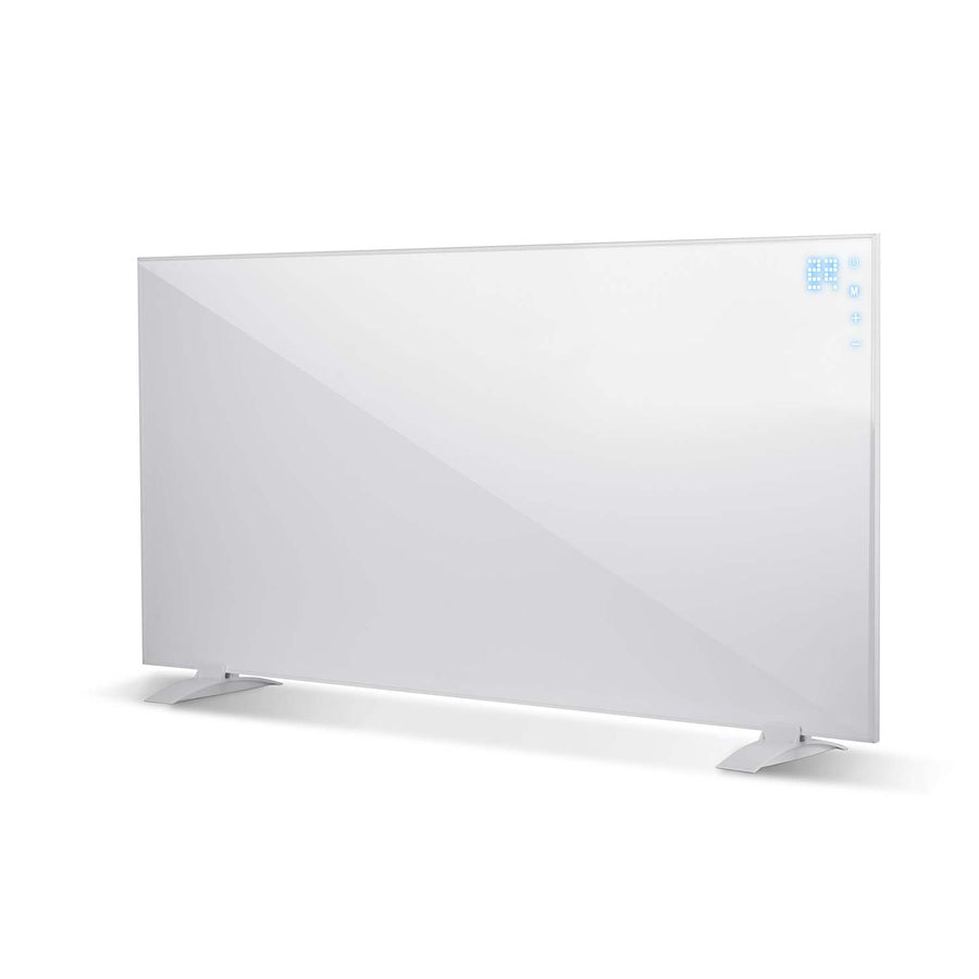Infrarødt varmepanel 1000 W med WiFi, app, fjernbetjening og touchpanel, 3-i-1 montering – hvid