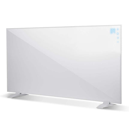 Infrarødt varmepanel 1000 W med WiFi, app, fjernbetjening og touchpanel, 3-i-1 montering – hvid