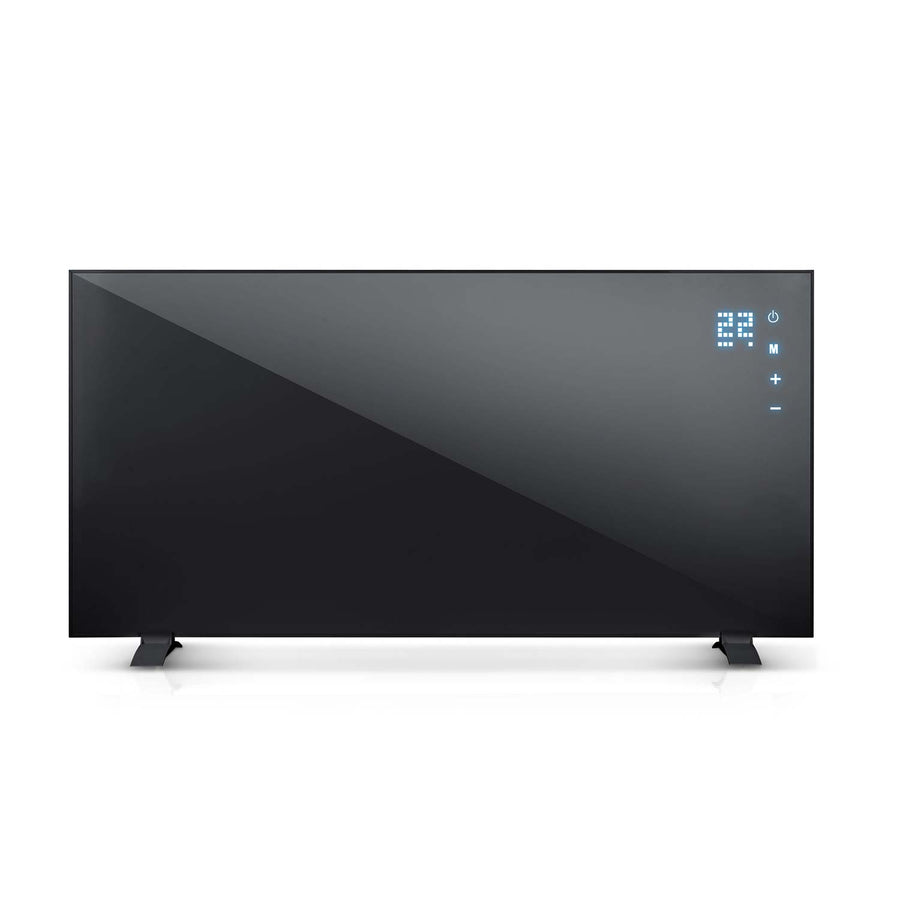 Infrarødt varmepanel 1000 W med WiFi, app, fjernbetjening og touchpanel, 3-i-1 montering – sort