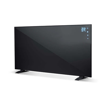 Infrarødt varmepanel 1000 W med WiFi, app, fjernbetjening og touchpanel, 3-i-1 montering – sort
