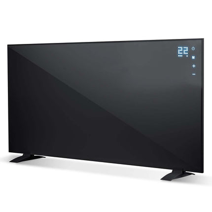 Infrarødt varmepanel 1000 W med WiFi, app, fjernbetjening og touchpanel, 3-i-1 montering – sort
