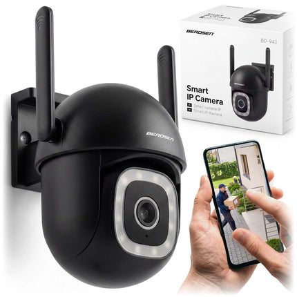 Drejeligt udendørs WiFi-kamera 5MP med farvenattesyn, sirene og persondetektion