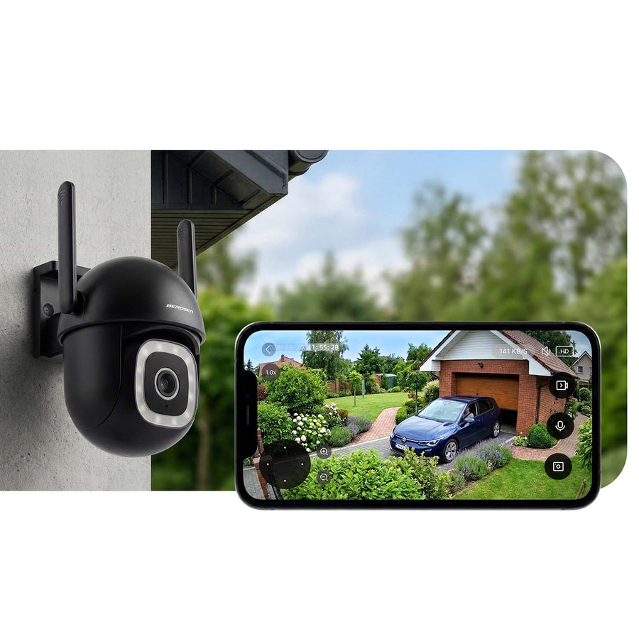 Drejeligt udendørs WiFi-kamera 5MP med farvenattesyn, sirene og persondetektion