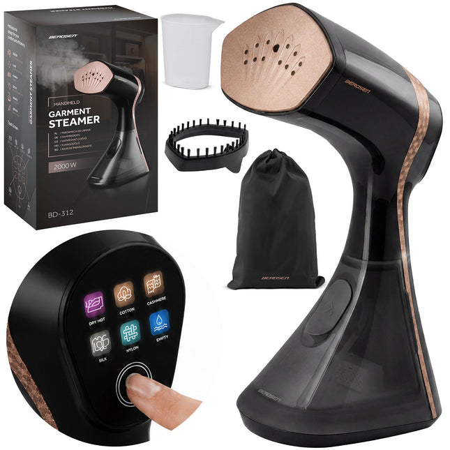 Tøjdamper 2000 W med touchdisplay, 4 dampniveauer og anti-kalk