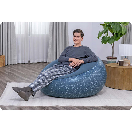 Oppustelig lænestol/puf 112 x 112 cm – til inde og ude (mønster 2)