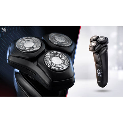 Roterende barbermaskine med 3 hoveder, pop-up trimmer og LED-display – vandtæt IPX6