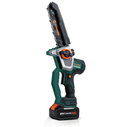 Akku-grensav med børsteløs motor – 4 Ah-batteri, 10"- og 8"-sværd, kuffert