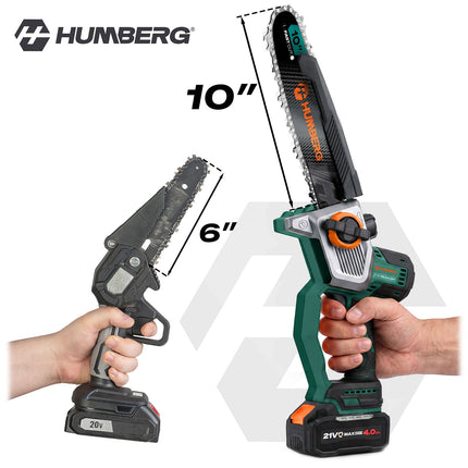 Akku-grensav med børsteløs motor – 4 Ah-batteri, 10"- og 8"-sværd, kuffert