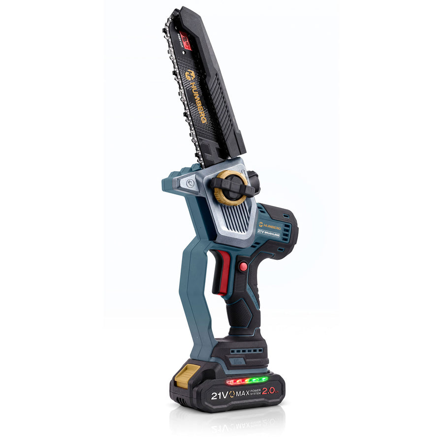 Akku-grensav med børsteløs motor – 2 x 2 Ah-batterier, 10"- og 8"-sværd, kuffert