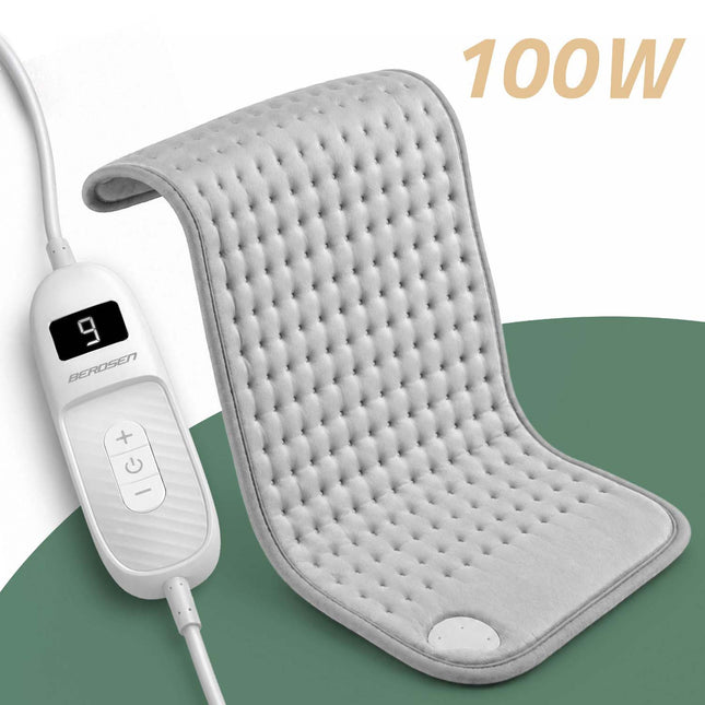 Varmepude 30 x 60 cm med 9 varmetrin, timer og aftagelig ledning