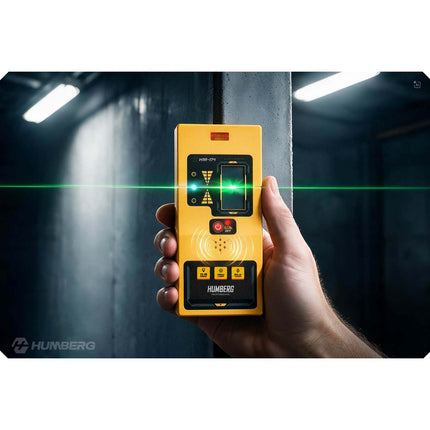Lasermodtager til grøn krydslaser – rækkevidde over 70 m, ±2 mm