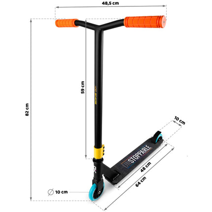 Løbehjul til tricks og skatepark - Stunt løbehjul med ABEC-9 lejer og 360° styr - Orange