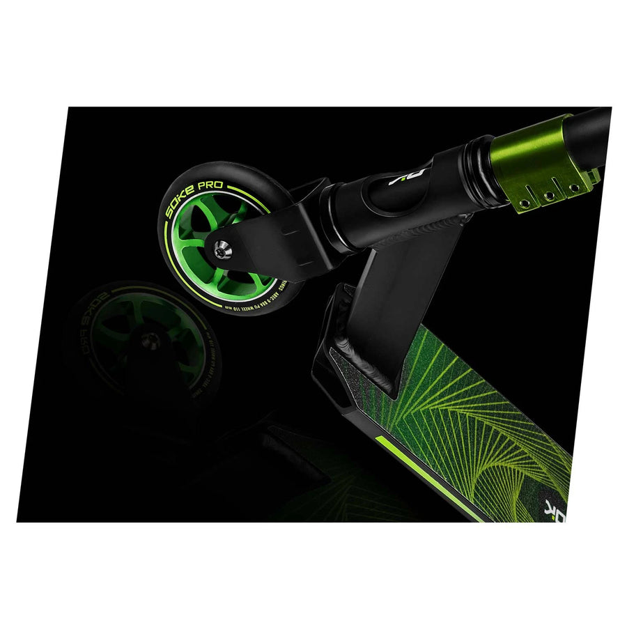 Stuntscooter til børn og unge - Gult og grønt design