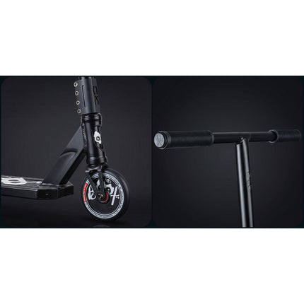 Stunt-løbehjul med 140 mm BOX-deck, SCS-kompression og 110 mm Hollow Core-hjul – sort