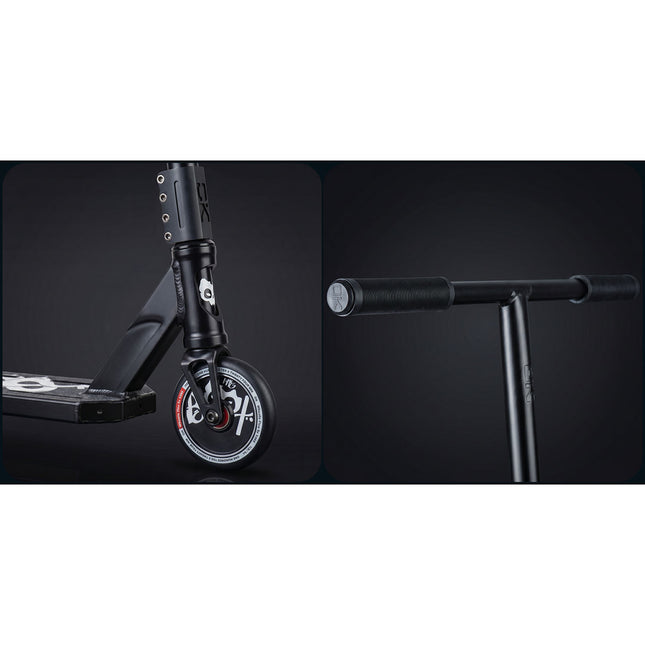 Stunt-løbehjul med 140 mm BOX-deck, SCS-kompression og 110 mm Hollow Core-hjul – sort