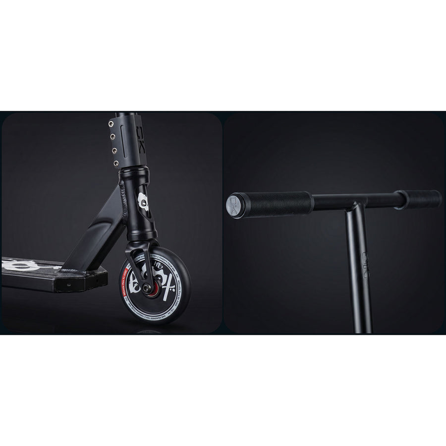 Stunt-løbehjul med 140 mm BOX-deck, SCS-kompression og 110 mm Hollow Core-hjul – sort