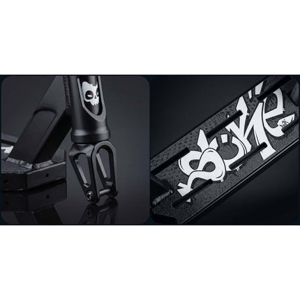 Stunt-løbehjul med 140 mm BOX-deck, SCS-kompression og 110 mm Hollow Core-hjul – sort
