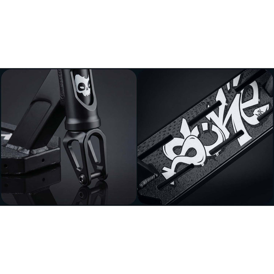 Stunt-løbehjul med 140 mm BOX-deck, SCS-kompression og 110 mm Hollow Core-hjul – sort