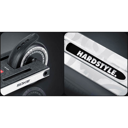 Stunt-løbehjul med 140 mm BOX-deck, SCS-kompression og 110 mm Hollow Core-hjul – sølv og sort