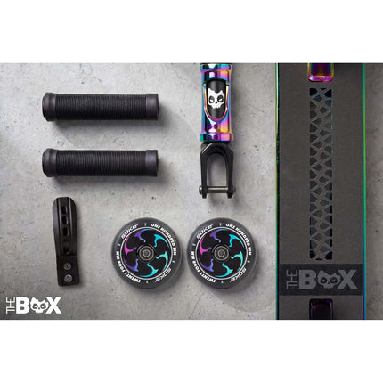 Stunt-løbehjul med 140 mm BOX-deck, SCS-kompression og 110 mm Hollow Core-hjul
