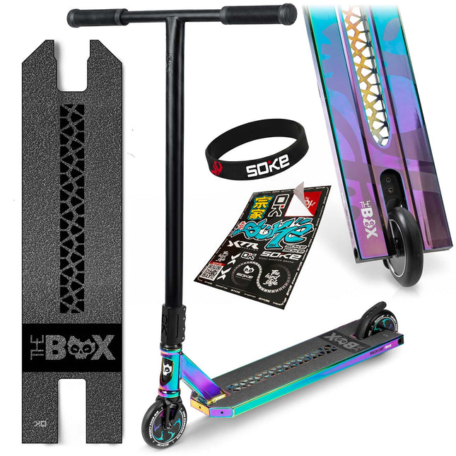 Stunt-løbehjul med 140 mm BOX-deck, SCS-kompression og 110 mm Hollow Core-hjul