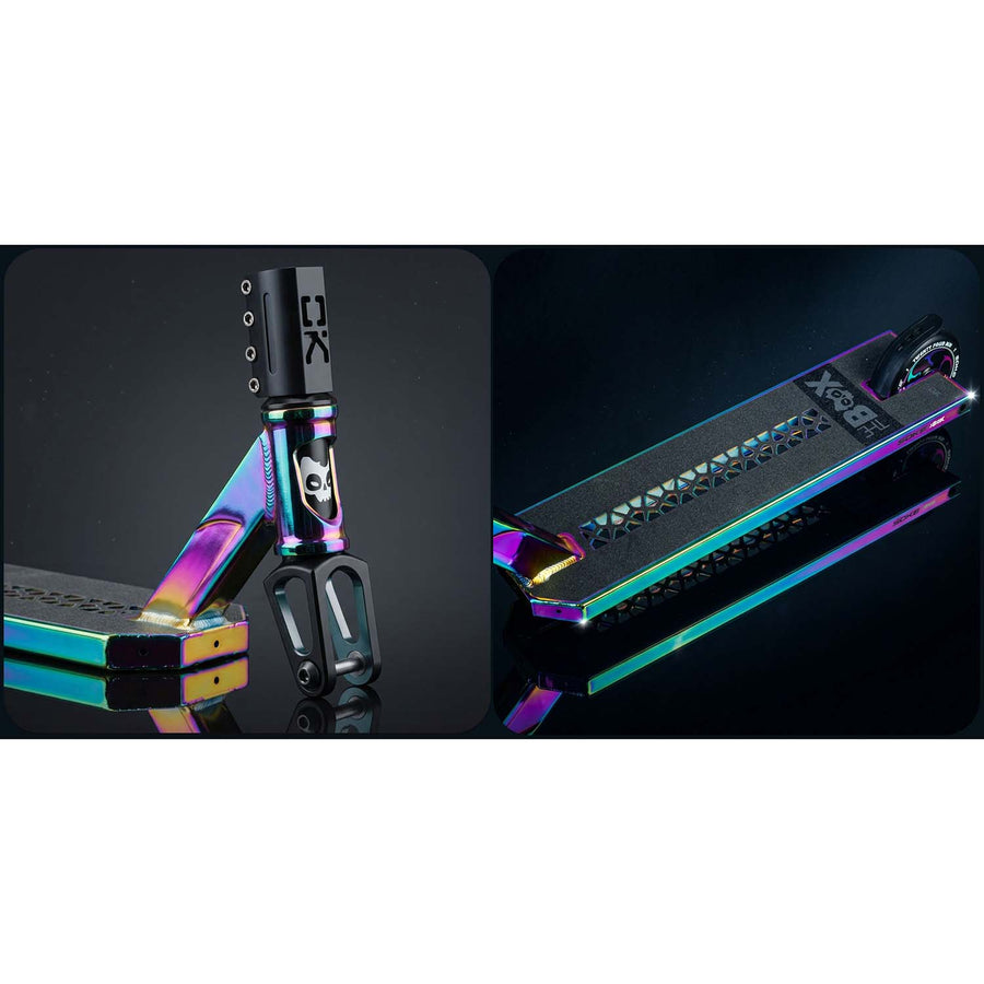 Stunt-løbehjul med 140 mm BOX-deck, SCS-kompression og 110 mm Hollow Core-hjul