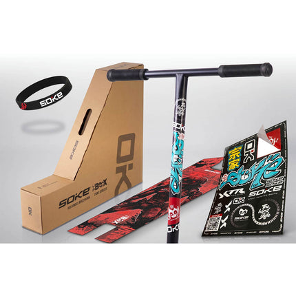 Stunt-løbehjul med 140 mm BOX-deck, SCS-kompression og 110 mm Hollow Core-hjul – sort, inkl. ekstra griptape