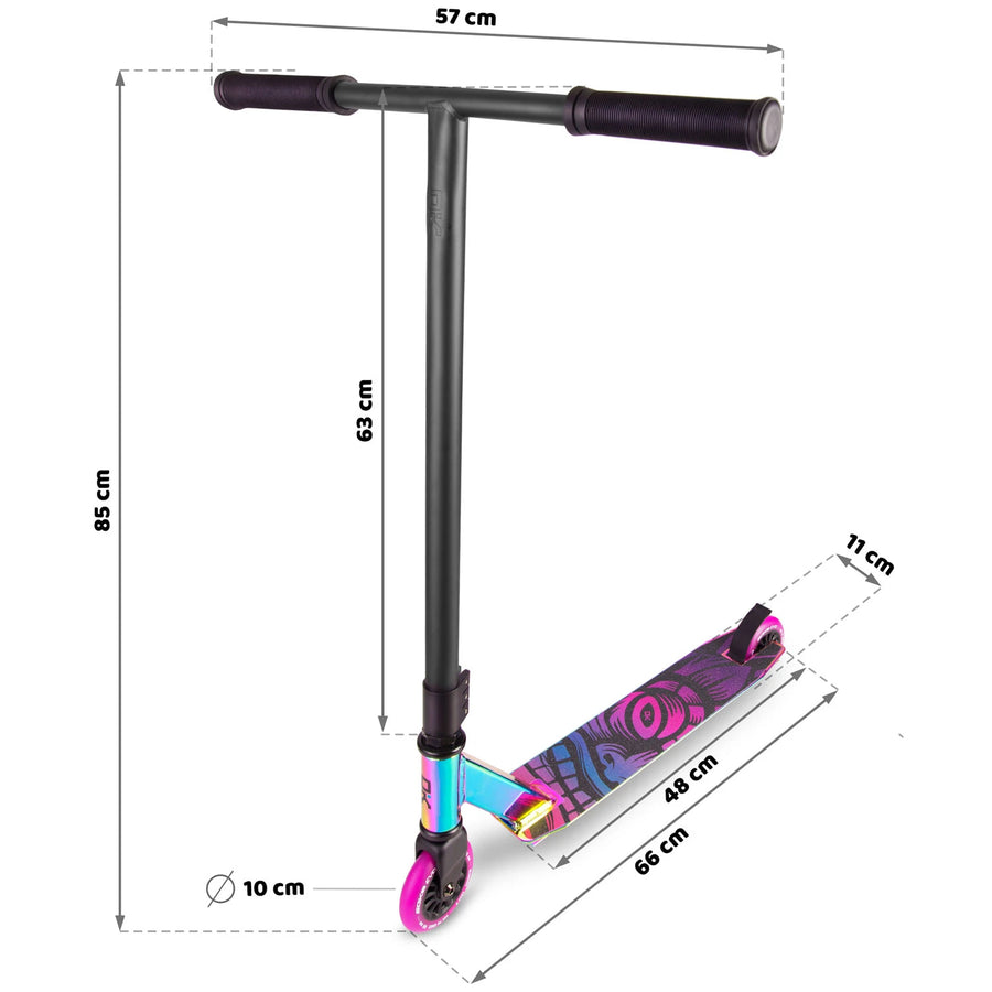Stuntscooter til skatepark - Soke EVO STREET med 360° rat og ABEC-9 lejer