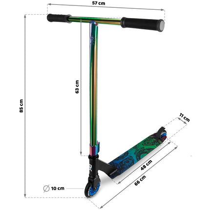 Løbehjul til tricks med 360° rat og ABEC-9 lejer - perfekt til skatepark og leg