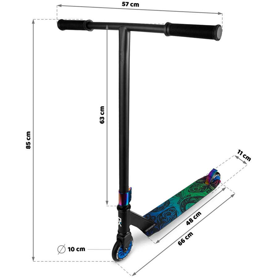 Scooter til tricks og skatepark - Soke EVO stunt scooter i sort med ABEC-9 lejer og fleksibel bremse