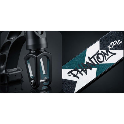 Stunt-løbehjul med HIC-kompression, T-bar-styr og 110 mm Hollow Core-hjul – sort og turkis