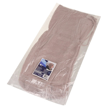 Beige balaclava i ribstrik med uld