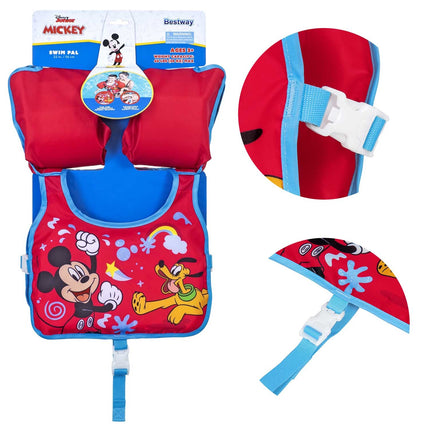 Svømmevest til børn med Mickey Mouse motiv - sikker og komfortabel oppustelig redningsvest til svømmeundervisning (3-6 år)