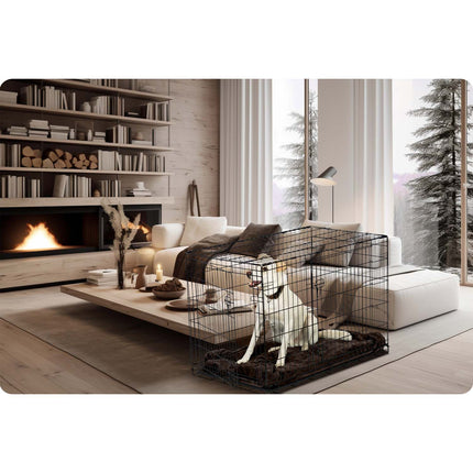 Hundebur til store hunde - 107 x 71 x 77 cm, sammenfoldeligt og let at rengøre
