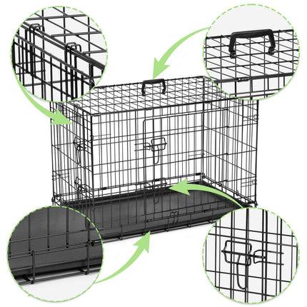 Hundebur til store hunde - 107 x 71 x 77 cm, sammenfoldeligt og let at rengøre