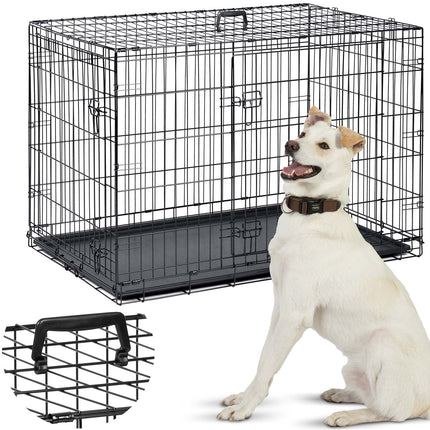 Hundebur til store hunde - 107 x 71 x 77 cm, sammenfoldeligt og let at rengøre