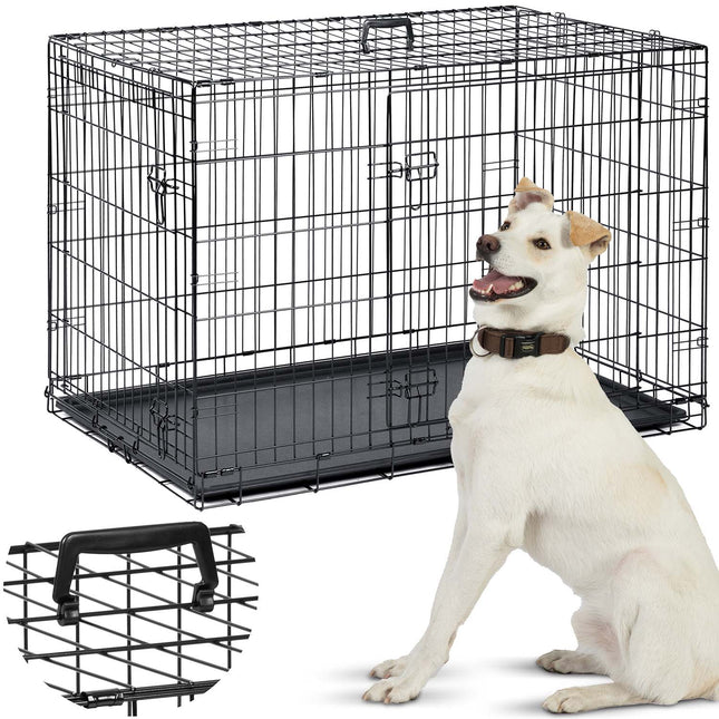 Hundebur til store hunde - 107 x 71 x 77 cm, sammenfoldeligt og let at rengøre