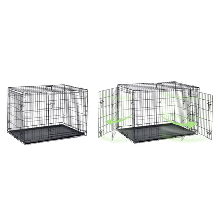 Hundebur til store hunde - 107 x 71 x 77 cm, sammenfoldeligt og let at rengøre