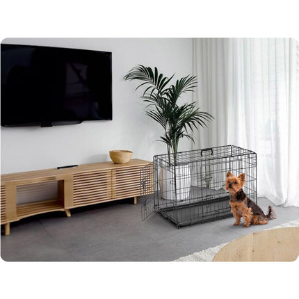 Hundebur til små hunde - 75,5 x 47,5 x 54 cm - Sikkert og praktisk til hjemmet og rejser