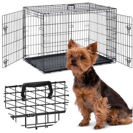 Hundebur til små hunde - 75,5 x 47,5 x 54 cm - Sikkert og praktisk til hjemmet og rejser
