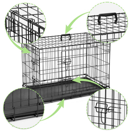 Hundebur til små hunde - 75,5 x 47,5 x 54 cm - Sikkert og praktisk til hjemmet og rejser