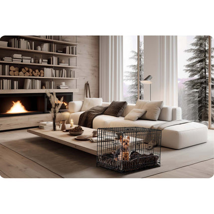 Hundebur til små hunde - 75,5 x 47,5 x 54 cm - Sikkert og praktisk til hjemmet og rejser