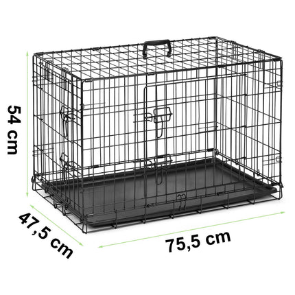 Hundebur til små hunde - 75,5 x 47,5 x 54 cm - Sikkert og praktisk til hjemmet og rejser